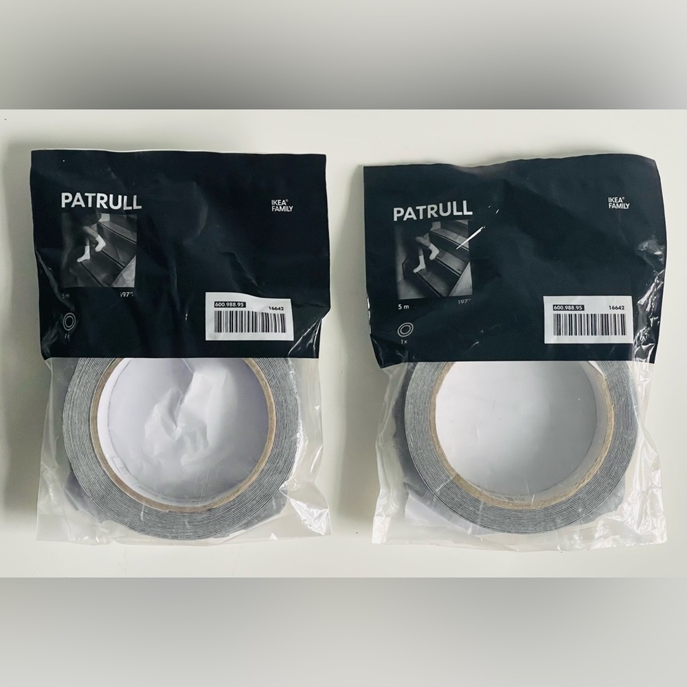 IKEA Patrull Adhesive Black Grip Tape sandpaper surface stairs floors (set of 2)